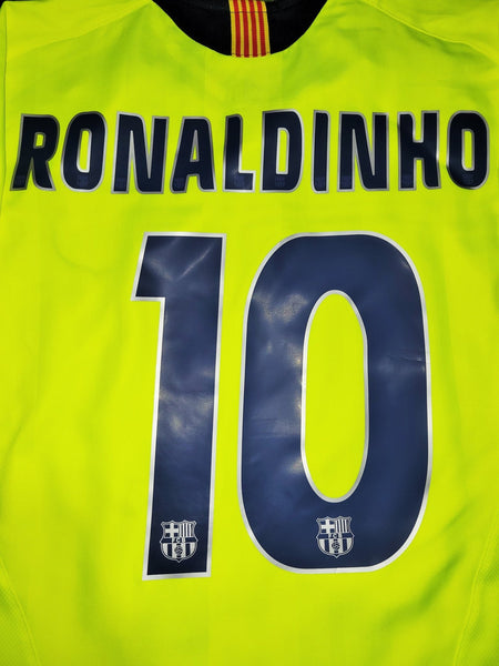 Ronaldinho Barcelona 2005 2006 Away Soccer Jersey Shirt M SKU# S6DHA 195971 Nike