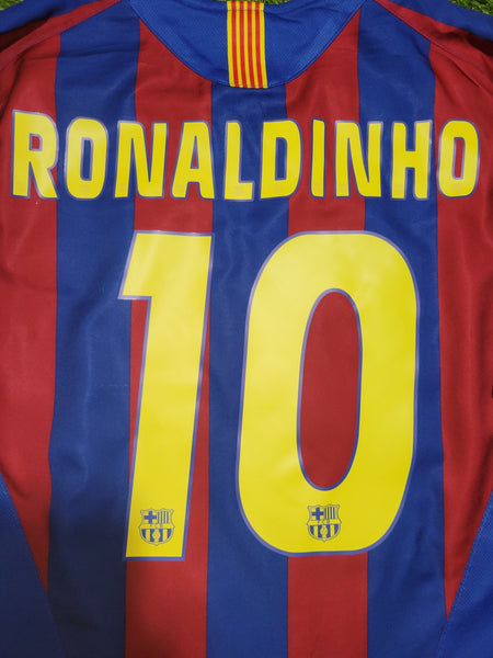 Ronaldinho Barcelona 2005 2006 Soccer Jersey Shirt L Nike