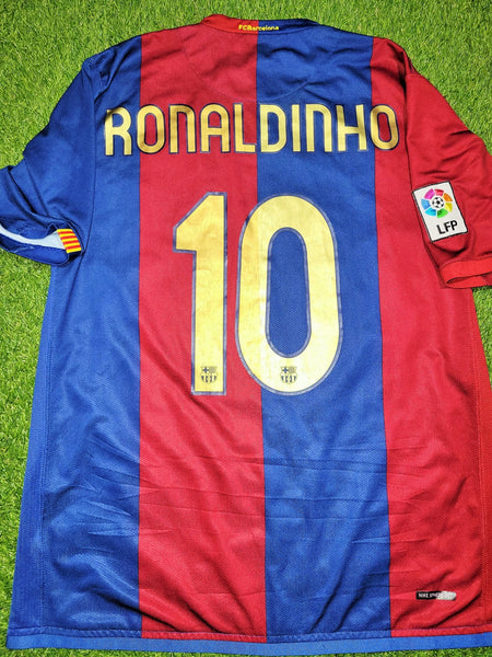 Ronaldinho Barcelona 2006 2007 Home Soccer Jersey Shirt L SKU# 146980-426 Nike