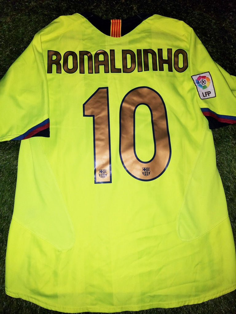 Ronaldinho Barcelona 2006 2007 Yellow Jersey Shirt Camiseta M foreversoccerjerseys