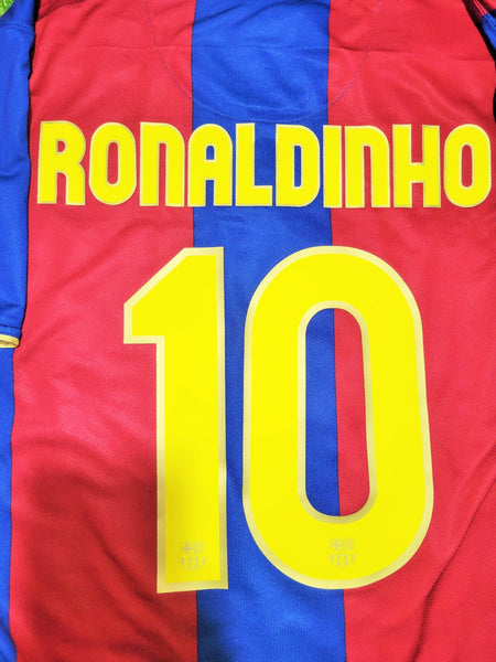 Ronaldinho Barcelona Anniversary 2007 2008 Soccer Jersey Shirt L SKU# 237741-655 Nike