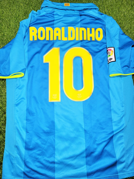 Ronaldinho Barcelona Anniversary Away 2007 2008 Soccer Jersey Shirt XL SKU# 237743-414 Nike
