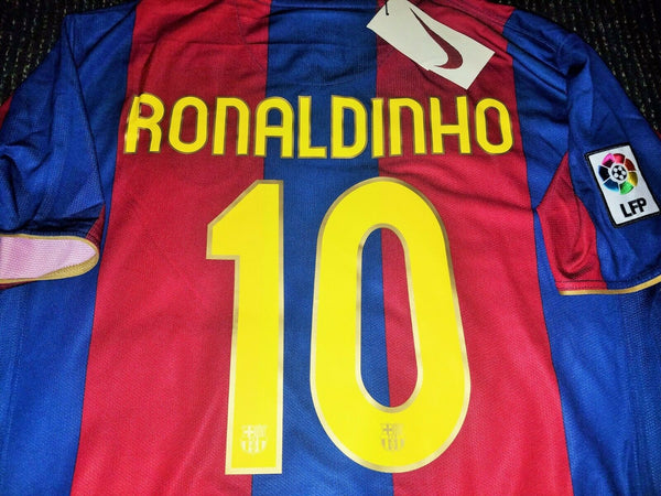 Ronaldinho Barcelona Anniversary Jersey 2007 2008 Shirt Camiseta Maglia BNWT XL - foreversoccerjerseys