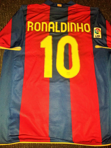 Ronaldinho Barcelona Anniversary Jersey 2007 2008 Shirt Camiseta Maglia XL - foreversoccerjerseys