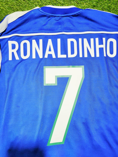 Ronaldinho Brazil 1998 1999 Away Soccer Jersey Shirt L Nike