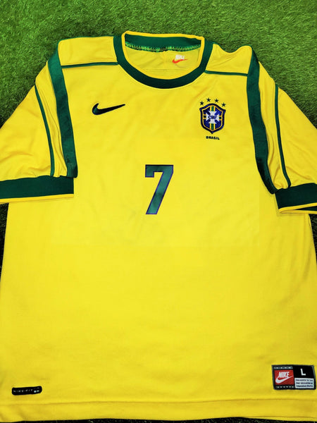 Ronaldinho Brazil 1999 CONFEDERATIONS CUP Home Nike Jersey Shirt Camiseta L foreversoccerjerseys