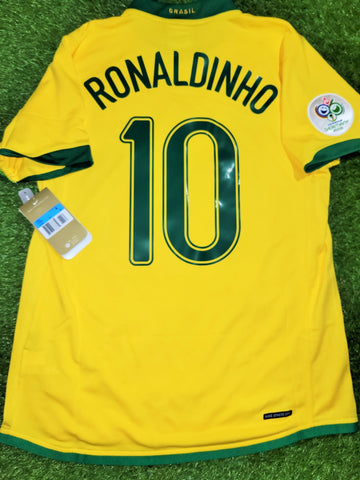 Ronaldinho Brazil 2006 World Cup Home Soccer Jersey Shirt Camiseta BNWT M SKU# 103889 Nike