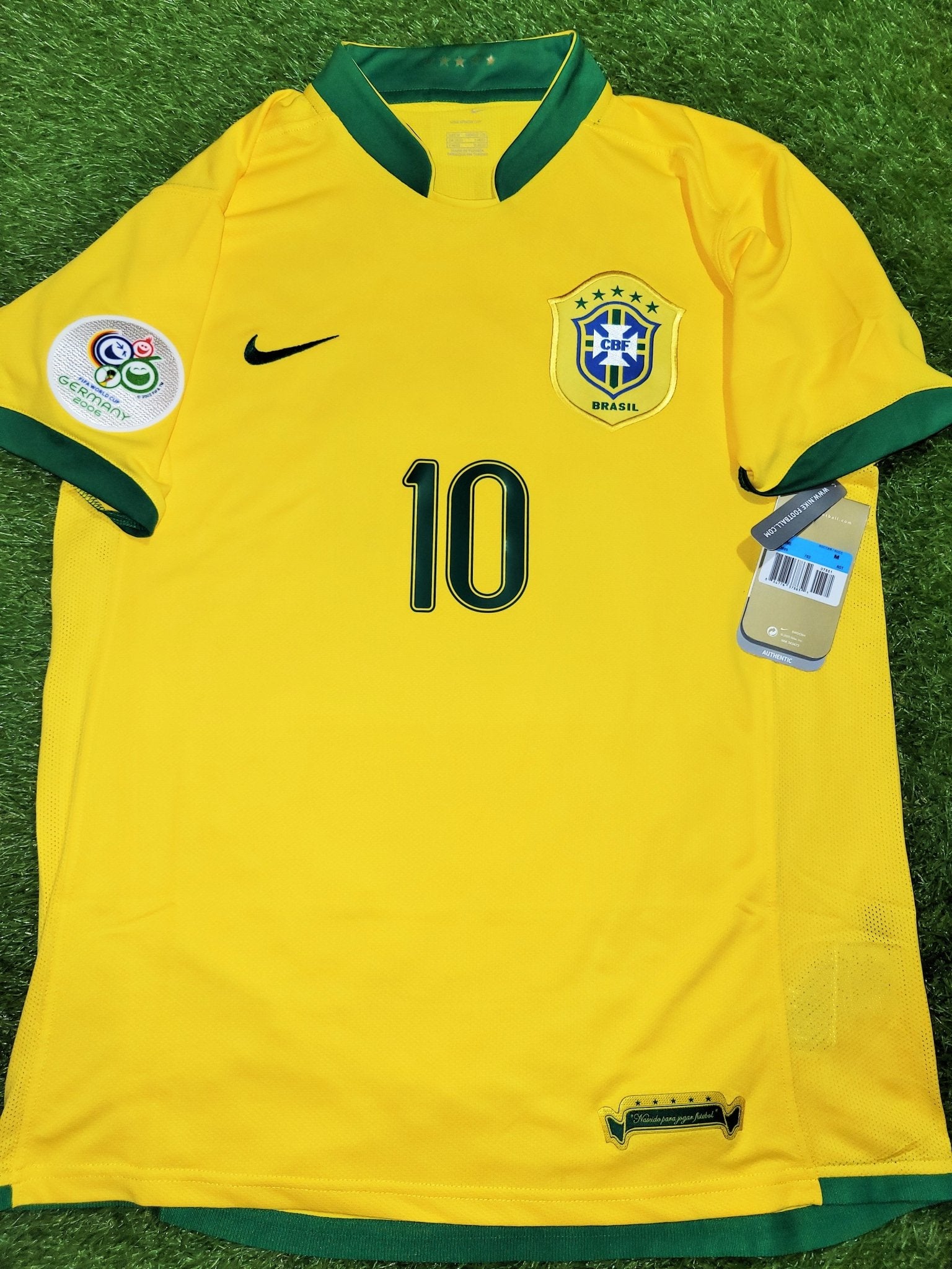 Ronaldinho Brazil 2006 World Cup Home Soccer Jersey Shirt Camiseta BNWT M SKU# 103889 Nike