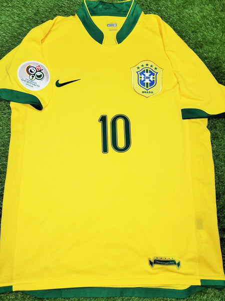 Ronaldinho Brazil 2006 World Cup Home Soccer Jersey Shirt M SKU# 103889 Nike