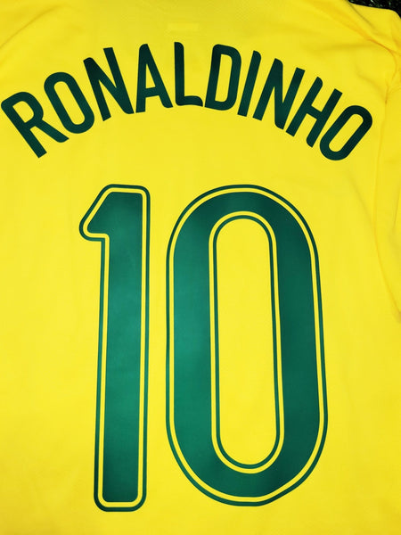 Ronaldinho Brazil 2006 World Cup Home Soccer Jersey Shirt M SKU# 103889 Nike