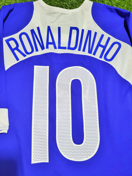 Ronaldinho Nike Brazil 2004 Away Soccer Jersey Shirt L Nike