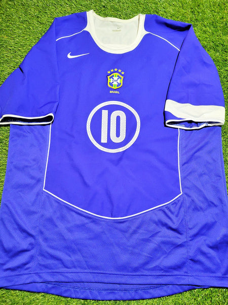 Ronaldinho Nike Brazil 2004 Away Soccer Jersey Shirt L Nike