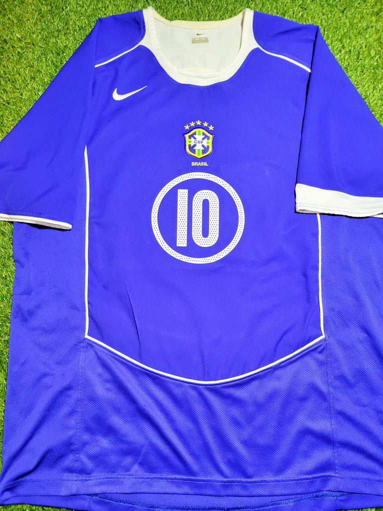 Ronaldinho Nike Brazil 2004 Away Soccer Jersey Shirt XL SKU# S41002PRX –  foreversoccerjerseys