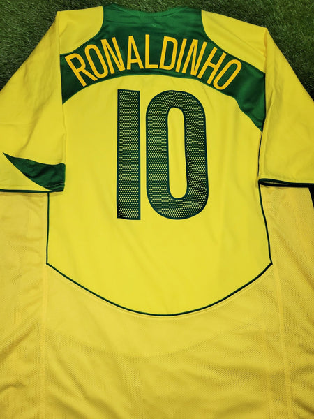 Ronaldinho Nike Brazil 2004 Home Soccer Jersey Shirt XL Nike