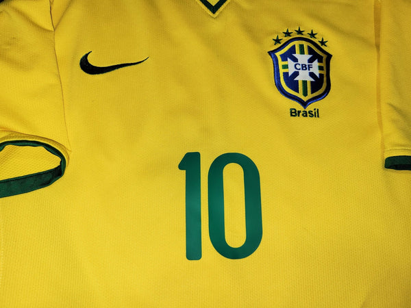 Ronaldinho Nike Brazil 2008 Home Soccer Jersey Shirt L SKU# 258949-703 Nike