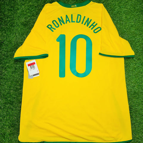 Ronaldinho Nike Brazil 2008 Jersey Shirt Camiseta BNWT L SKU# 258949-703 foreversoccerjerseys