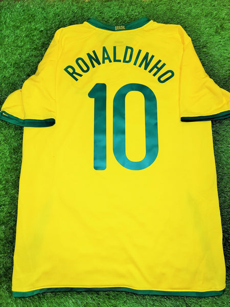 Ronaldinho Nike Brazil 2008 Jersey Shirt Camiseta M SKU# 258949-703 foreversoccerjerseys
