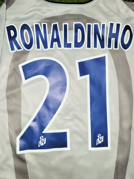 Ronaldinho PSG Paris Saint Germain 2001 2002 DEBUT SEASON Away Soccer Jersey Shirt XL Nike