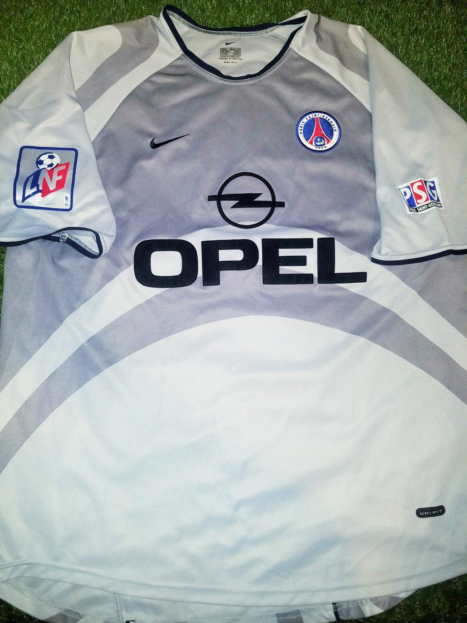 Ronaldinho PSG Paris Saint Germain 2001 2002 DEBUT SEASON Grey Jersey Shirt Camiseta L foreversoccerjerseys