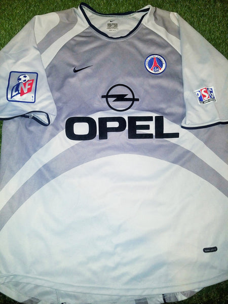 Ronaldinho PSG Paris Saint Germain 2001 2002 DEBUT SEASON Grey Jersey Shirt Camiseta L foreversoccerjerseys