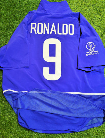Ronaldo Brazil 2002 WORLD CUP PLAYER ISSUE Away Jersey Shirt Camiseta XL SKU# S20901TIC 182263 foreversoccerjerseys