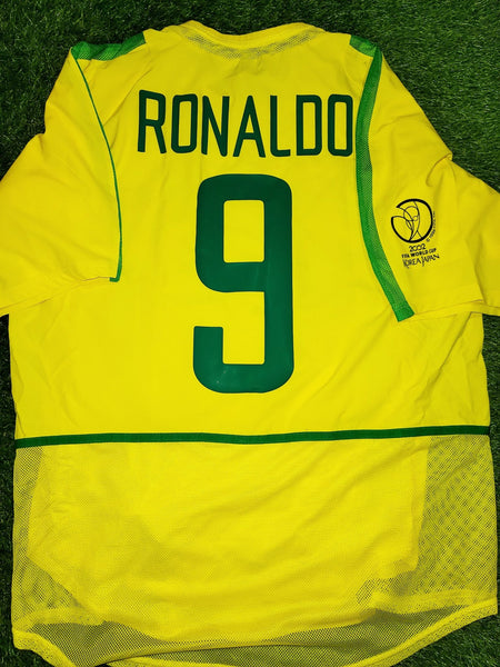 Ronaldo Brazil 2002 WORLD CUP PLAYER ISSUE Jersey Shirt Camiseta L SKU# S20901MSP 182264 foreversoccerjerseys