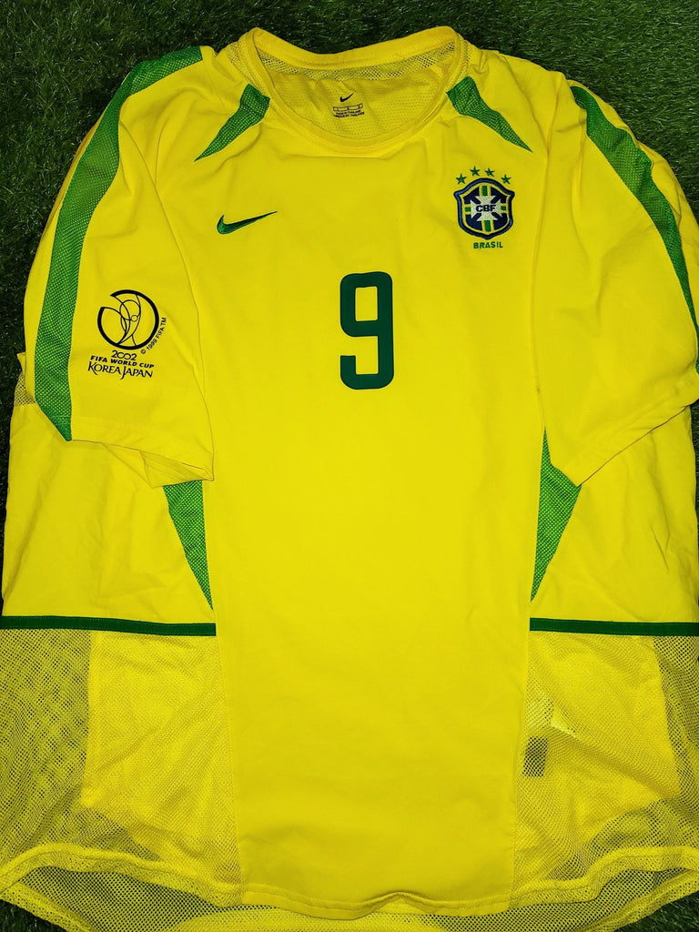 Ronaldo Brazil 2002 WORLD CUP PLAYER ISSUE Jersey Shirt Camiseta L SKU# S20901MSP 182264 foreversoccerjerseys