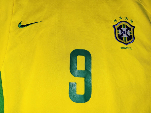 Ronaldo Brazil 2002 WORLD CUP Soccer Home Jersey Shirt L Nike