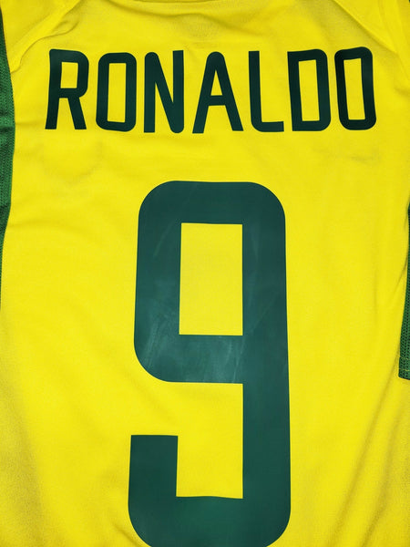 Ronaldo Brazil 2002 WORLD CUP Soccer Home Jersey Shirt M Nike