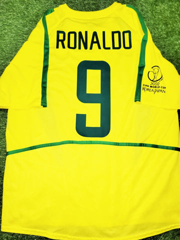 Ronaldo Brazil 2002 WORLD CUP Soccer Home Jersey Shirt M Nike