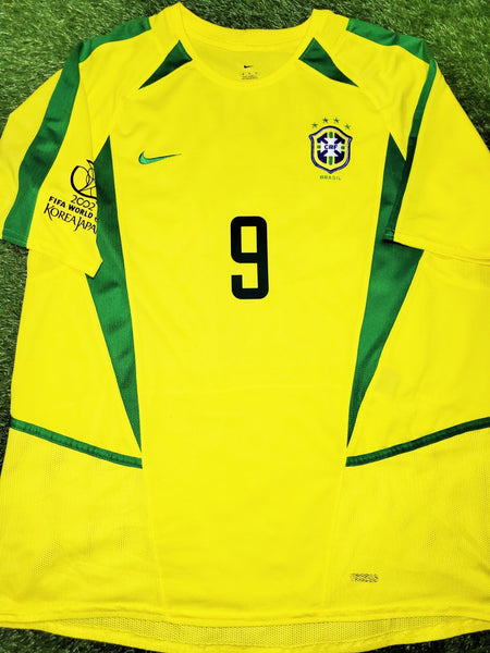 Ronaldo Brazil 2002 WORLD CUP Soccer Home Jersey Shirt M Nike