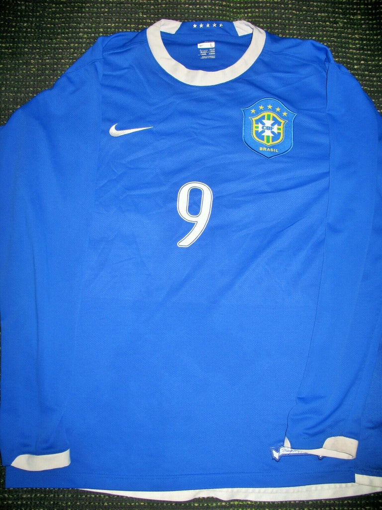 Ronaldo Brazil 2006 Blue Long Sleeve Jersey Shirt Camiseta Maglia L - foreversoccerjerseys