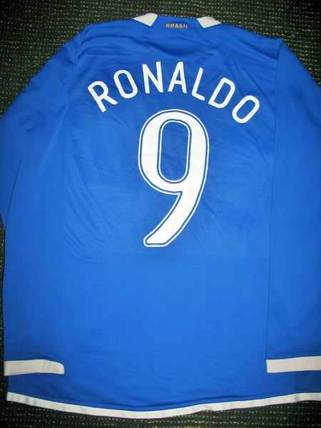Ronaldo Brazil 2006 Blue Long Sleeve Jersey Shirt Camiseta Maglia L - foreversoccerjerseys