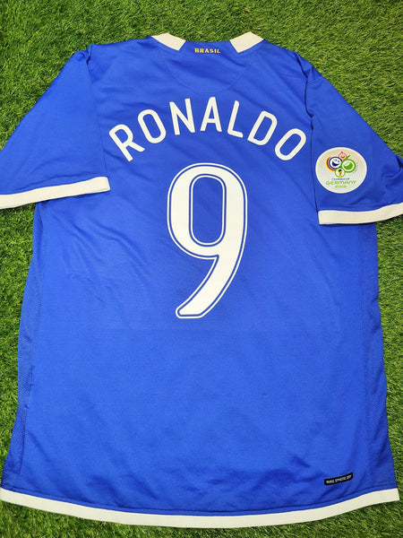 Ronaldo Brazil 2006 World Cup Blue Away Jersey Shirt Camiseta L SKU# 103890 Nike