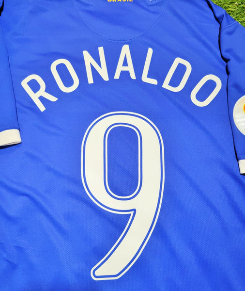 Ronaldo Brazil 2006 World Cup Blue Away Jersey Shirt Camiseta L SKU# 103890 Nike
