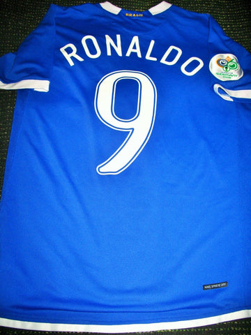 Ronaldo Brazil 2006 World Cup Blue Jersey Shirt Camiseta M - foreversoccerjerseys