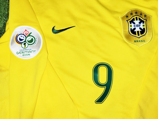 Ronaldo Brazil 2006 World Cup Home Long Sleeve Soccer Jersey Shirt M Nike