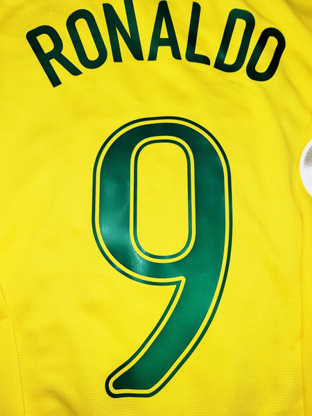 Ronaldo Brazil 2006 World Cup Home Long Sleeve Soccer Jersey Shirt M Nike