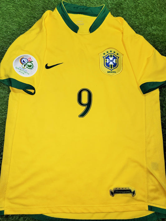 Ronaldo Brazil 2006 World Cup Home Soccer Jersey Shirt M SKU# S6AOM 103889 Nike