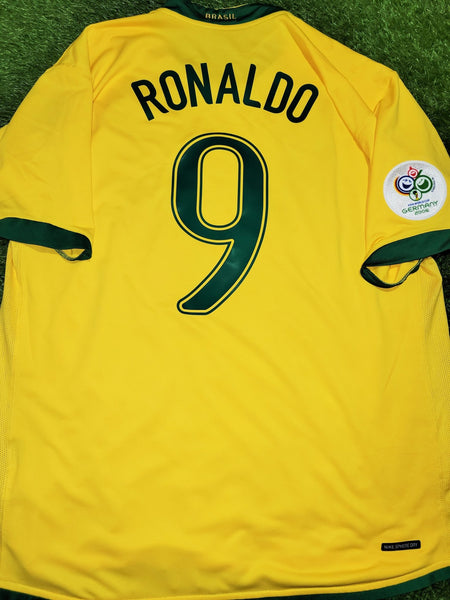 Ronaldo Brazil 2006 World Cup Home Soccer Jersey Shirt XL SKU# S6AOM 103889 Nike