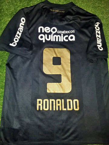 Ronaldo Corinthians Nike 2010 2011 Black Away Jersey Camiseta Shirt M SKU# 382402-010 foreversoccerjerseys
