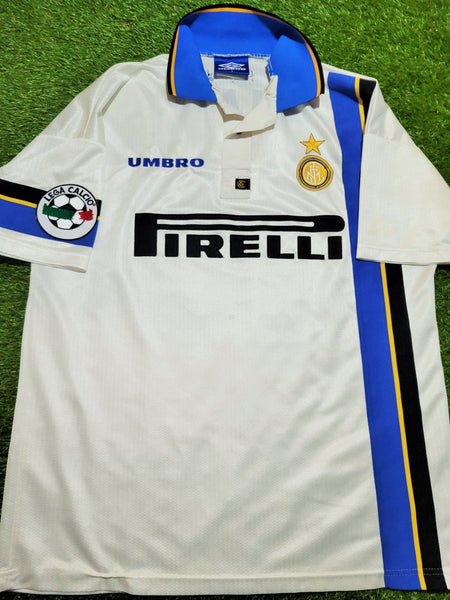 Ronaldo Inter Milan 1997 1998 DEBUT Away Umbro Soccer Jersey Shirt L Umbro