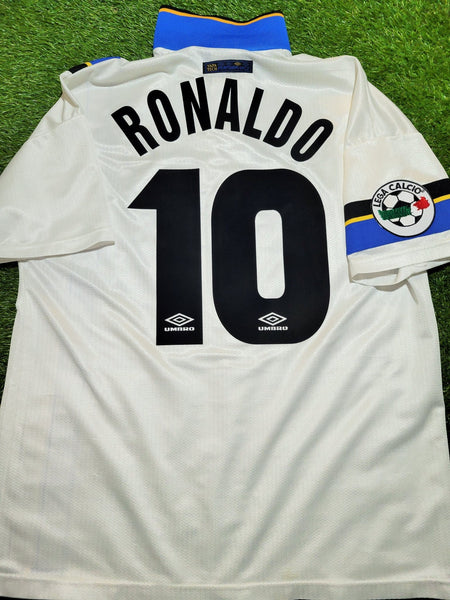 Ronaldo Inter Milan 1997 1998 DEBUT Away Umbro Soccer Jersey Shirt L Umbro