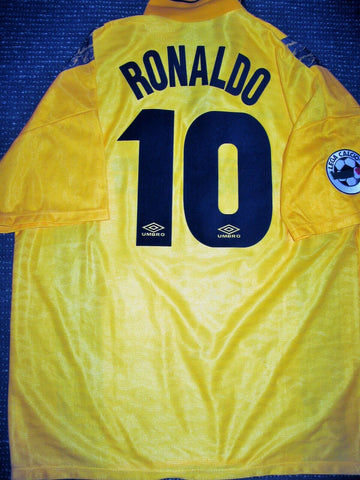 Ronaldo Inter Milan 1997 1998 DEBUT Yellow Jersey Shirt Maglia XL - foreversoccerjerseys