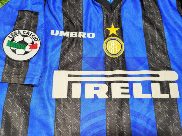Ronaldo Inter Milan 1997 1998 DEBUT Umbro Home Soccer Jersey Shirt L Umbro