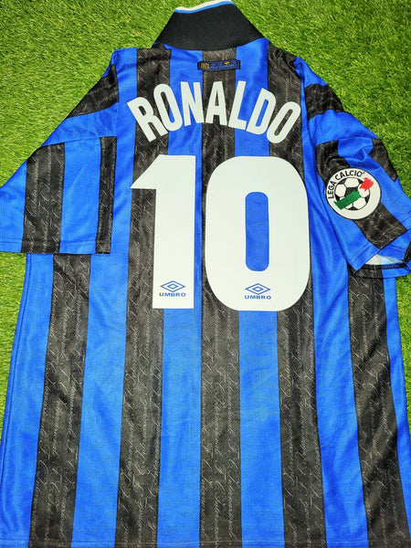 Ronaldo Inter Milan 1997 1998 DEBUT Umbro Home Soccer Jersey Shirt L Umbro