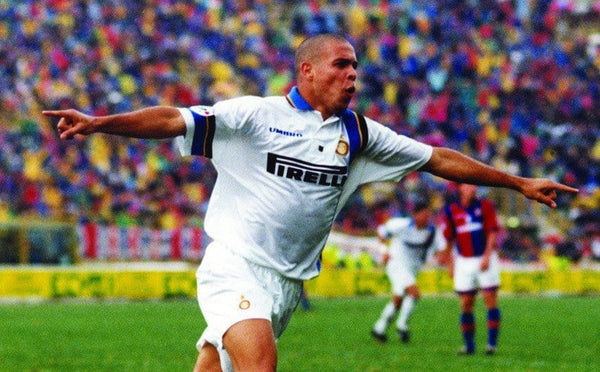 Ronaldo Inter Milan 1997 1998 DEBUT White Away Umbro Jersey Shirt Maglia L foreversoccerjerseys