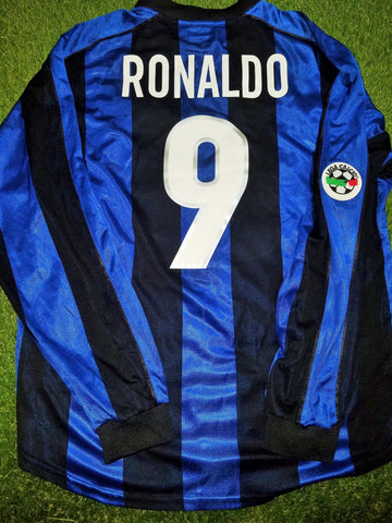 Ronaldo Inter Milan 1999 2000 Nike Long Sleeve Jersey Shirt Maglia L foreversoccerjerseys
