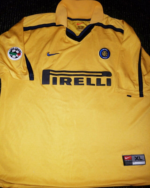 Ronaldo Inter Milan 1999 2000 Yellow Jersey Shirt Maglia XL - foreversoccerjerseys