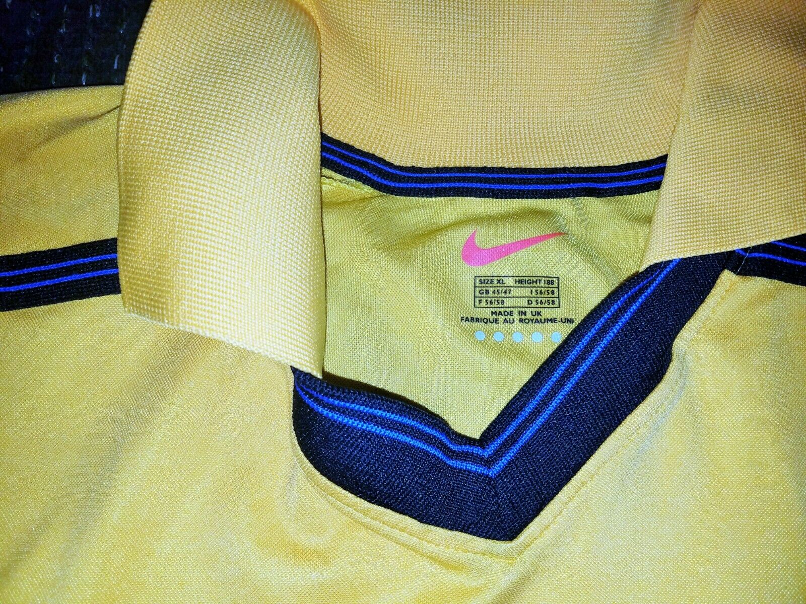 Ronaldo Inter Milan 1999 2000 Yellow Jersey Shirt Maglia XL - foreversoccerjerseys